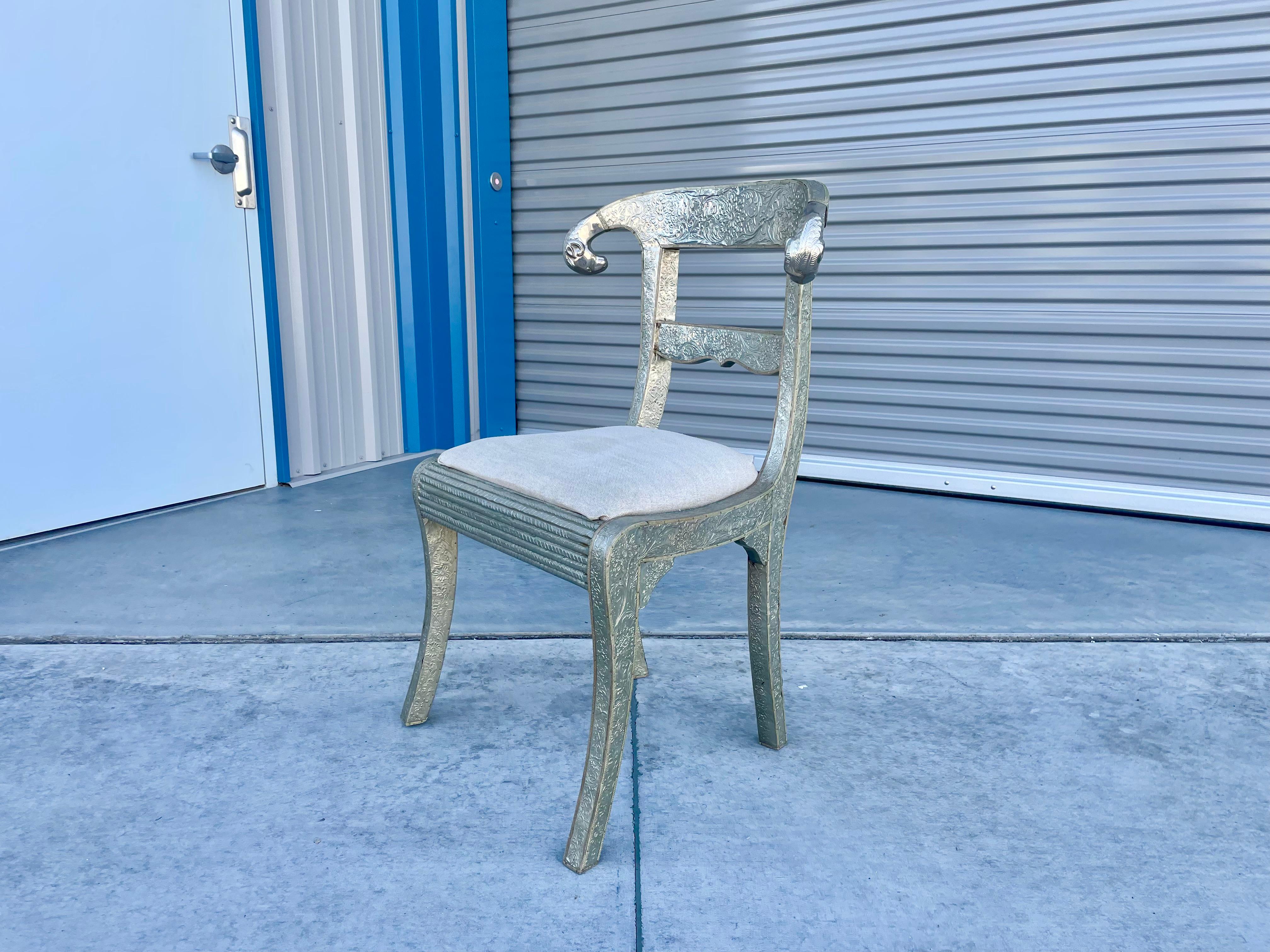 1980s Vintage Metal Wrapped Ram Chair For Sale 4