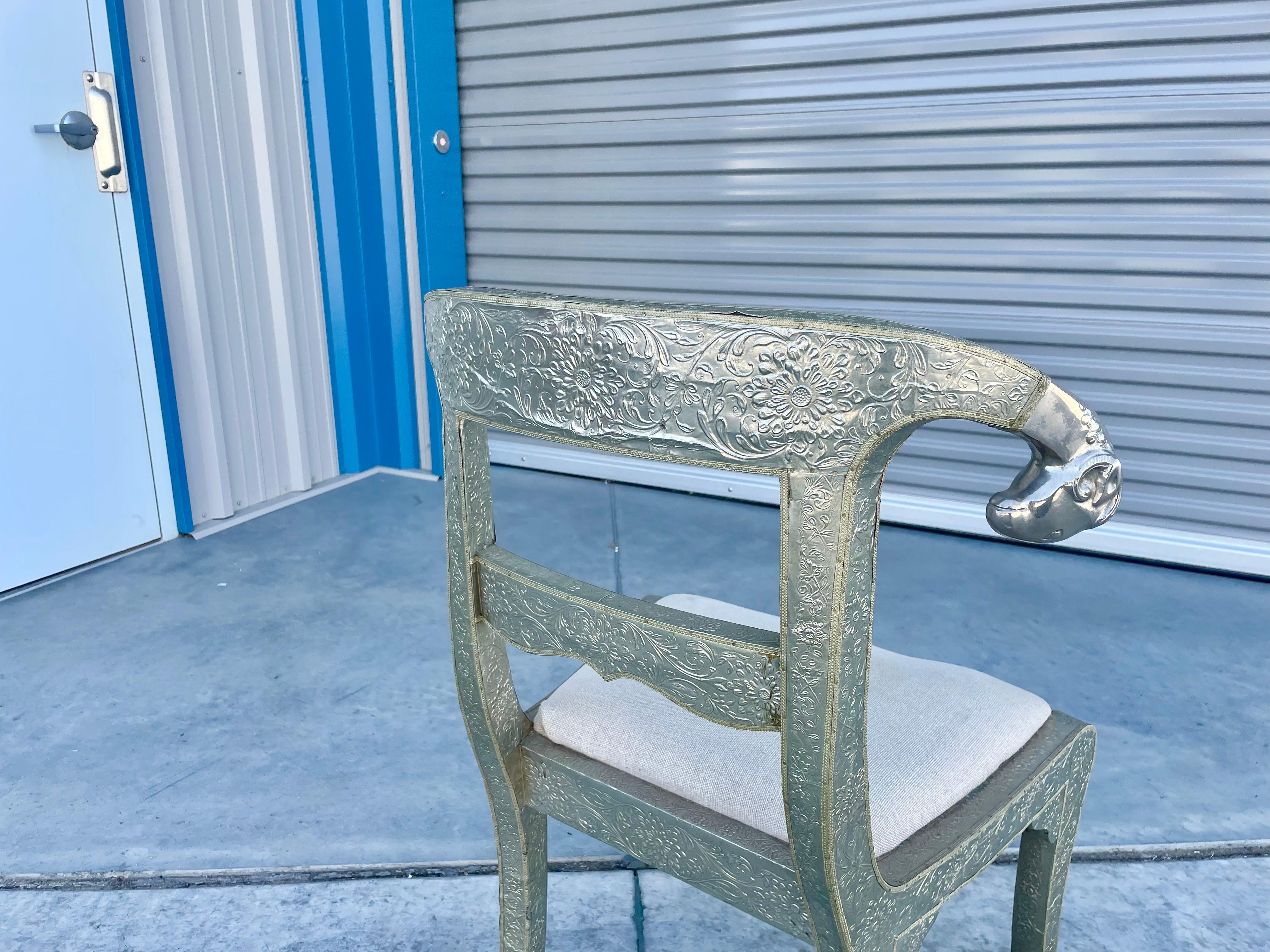 1980s Vintage Metal Wrapped Ram Chair For Sale 1
