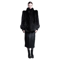 1980s Vintage Mink and Fox Fur Coat with Balloon Sleeves "Duchess Ballon"