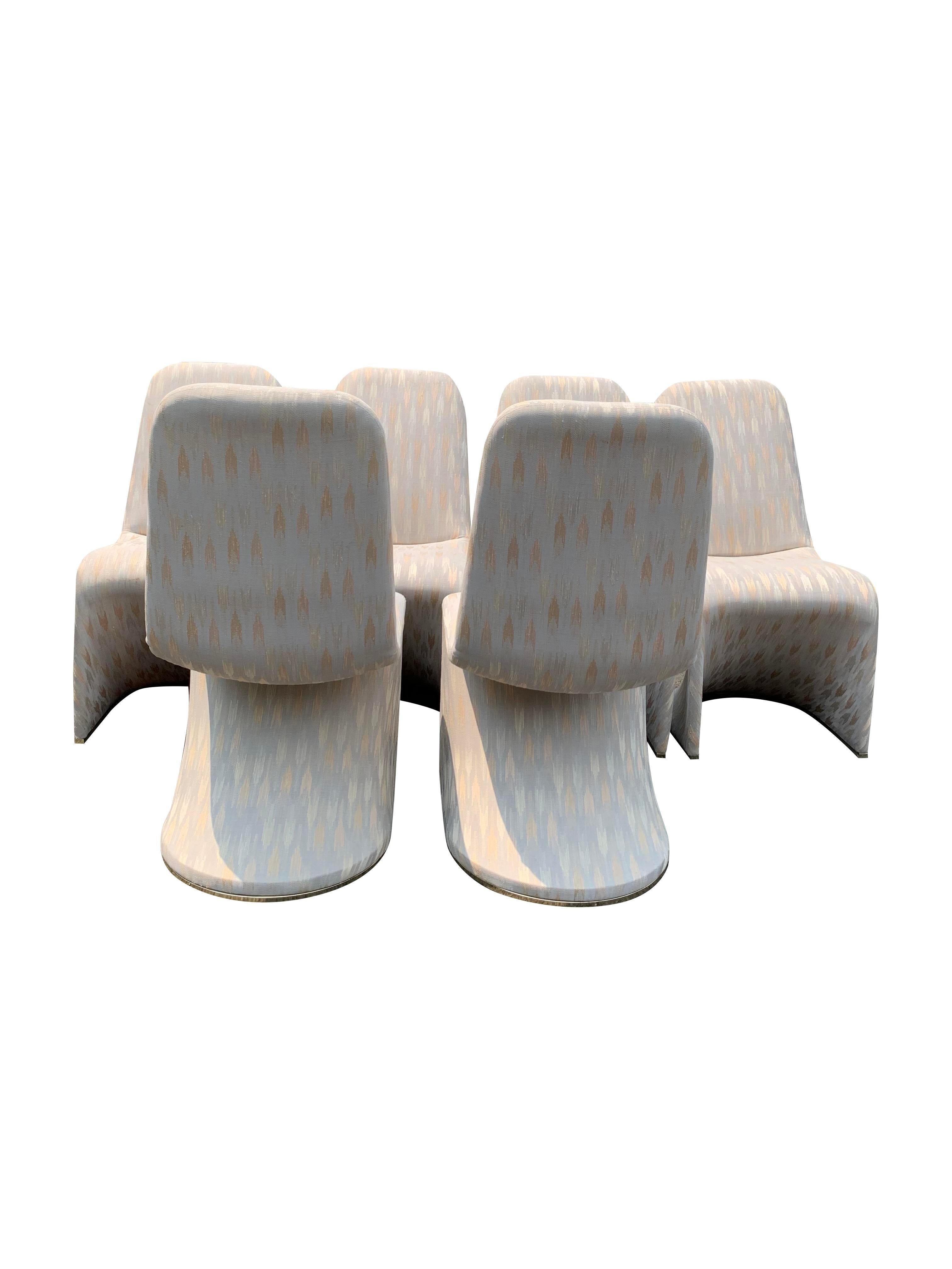 Set di 6 sedie da pranzo vintage moderne in stile Verner Panton degli anni '80 in vendita 3