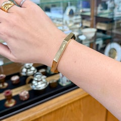 1980's Vintage Octagonal Geometric Bracelet Bangle 14k Yellow Gold