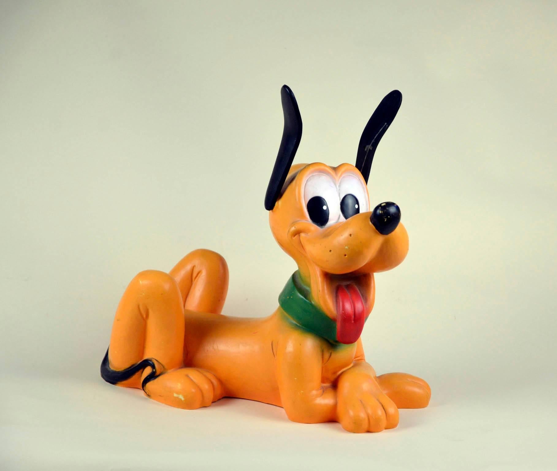 Mid-Century Modern 1980s Vintage Original Disney Pluto Plastic Nightlight by Heico Made in Germany