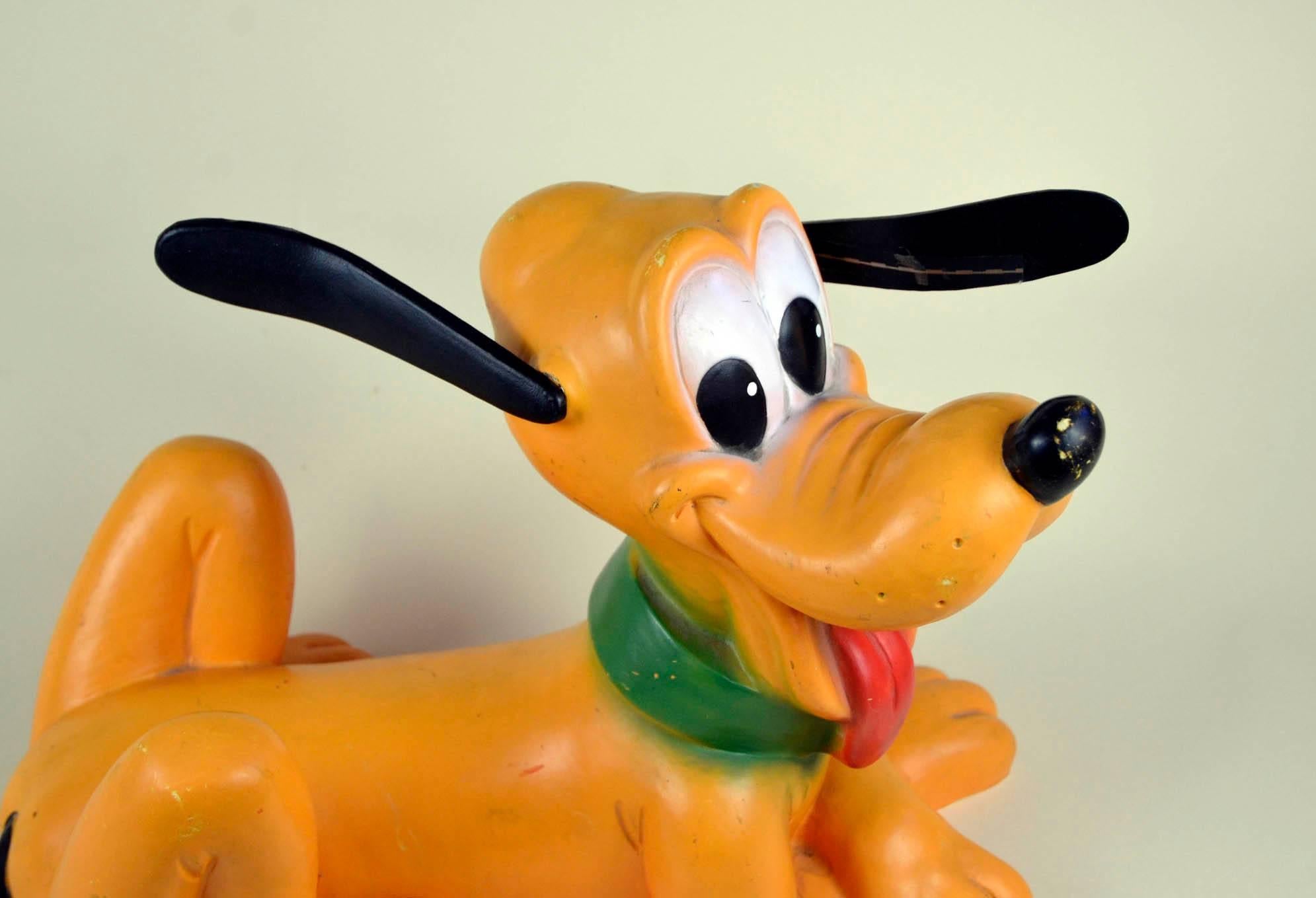 1980s Vintage Original Disney Pluto Plastic Nightlight by Heico Made in Germany In Good Condition In Milan, IT