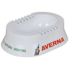 1980s Retro Oval Plastic Advertising Ashtray Amaro Averna Made in Italy