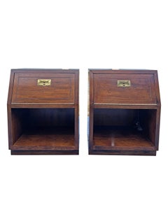 1980s Vintage Pair of Henredon Scene 1 One Night Stands in Campaign Style