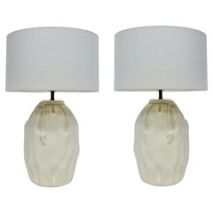 1980s Vintage Plaster Bag, Rope Lamps in John Dickinson Style, Pair