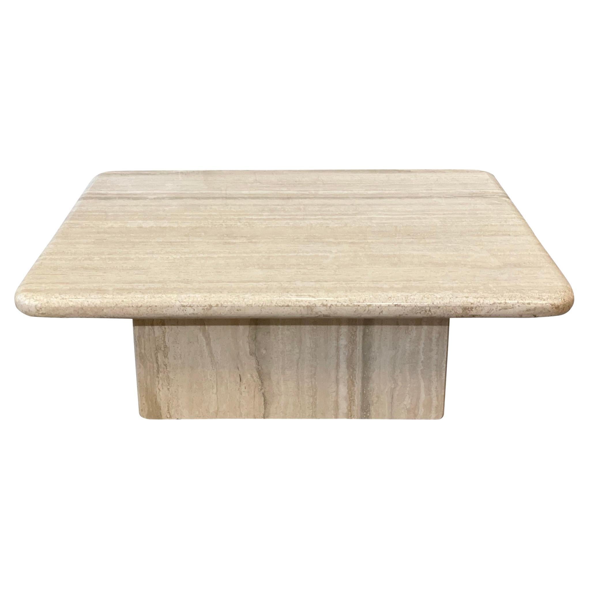 Postmodern Italian Travertine Coffee Table For Sale at 1stDibs