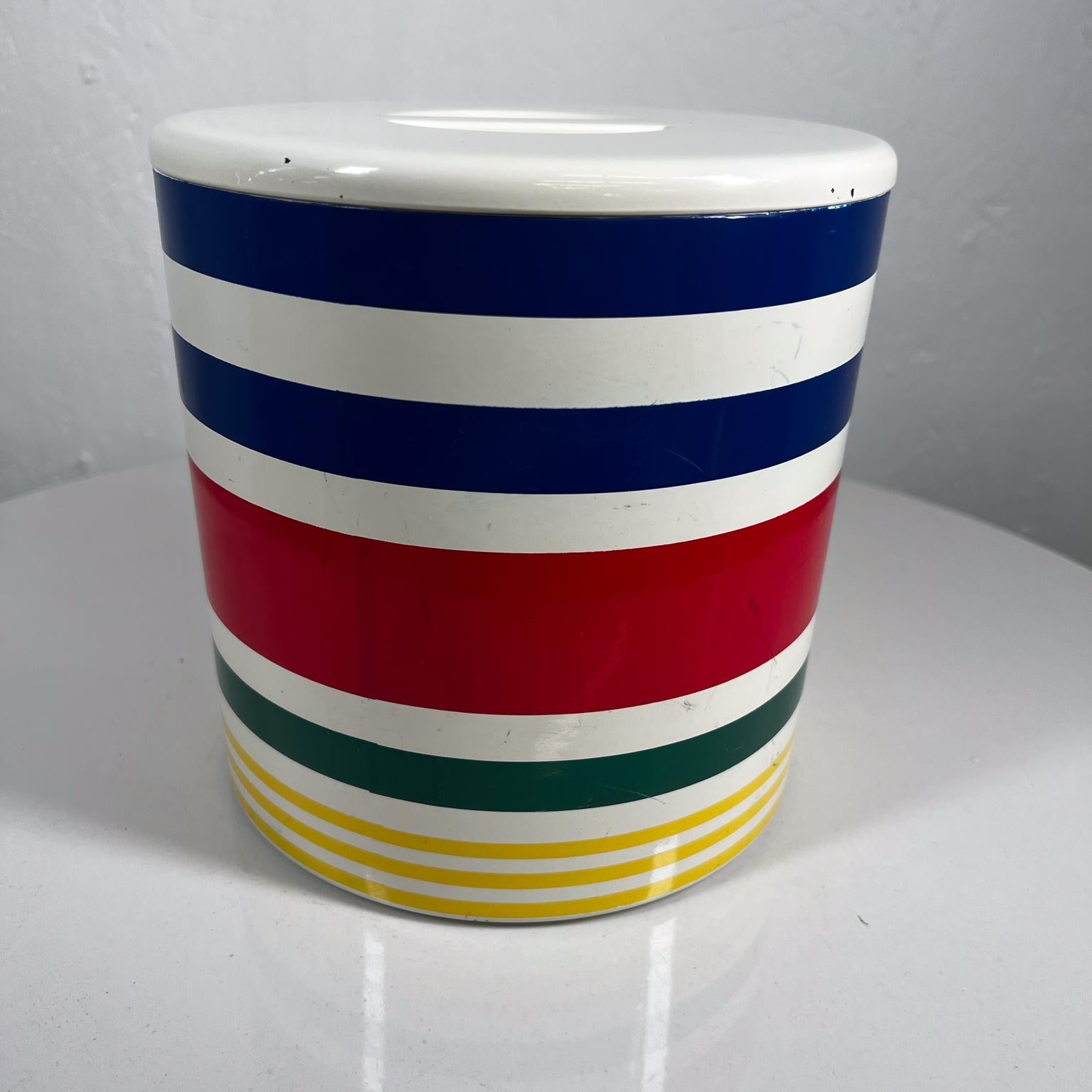 Japanese 1980s Vintage Ralph Lauren Modern Stripe Ice Bucket Japan