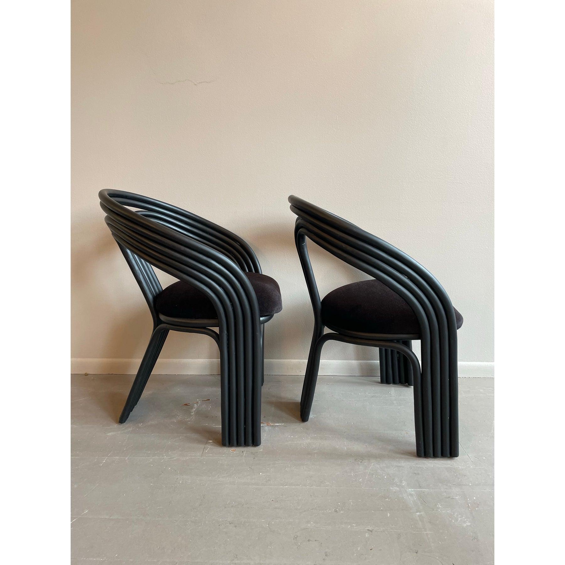 1980er Jahre Vintage Rattan-Bambus-Esszimmerstühle in der Art von Axel Enthoven für Roh im Angebot 2