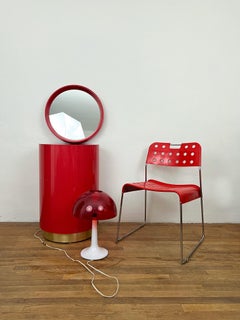 1980s Vintage Red Drum Side Table