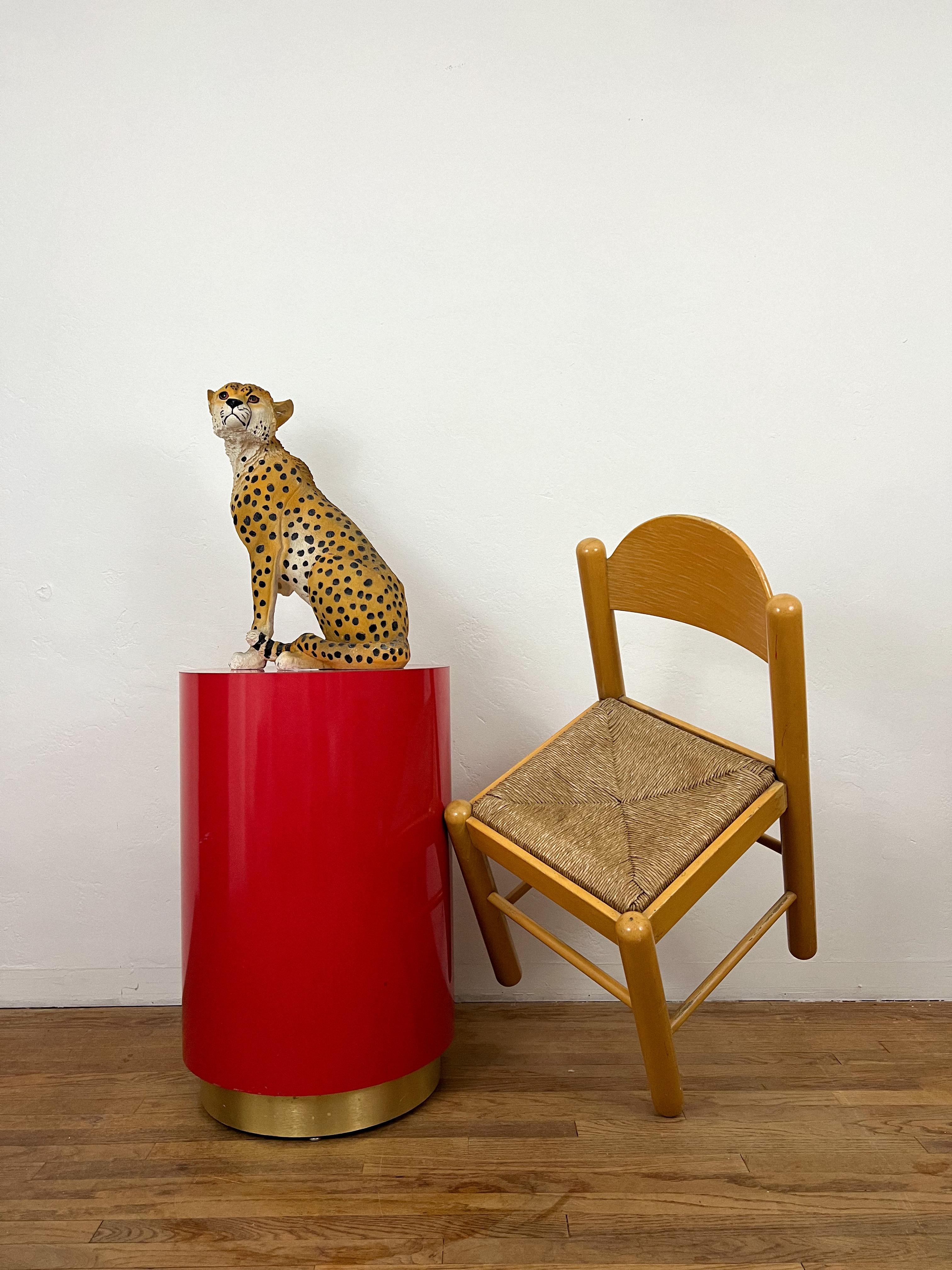 American 1980s Vintage Red Drum Side Table For Sale