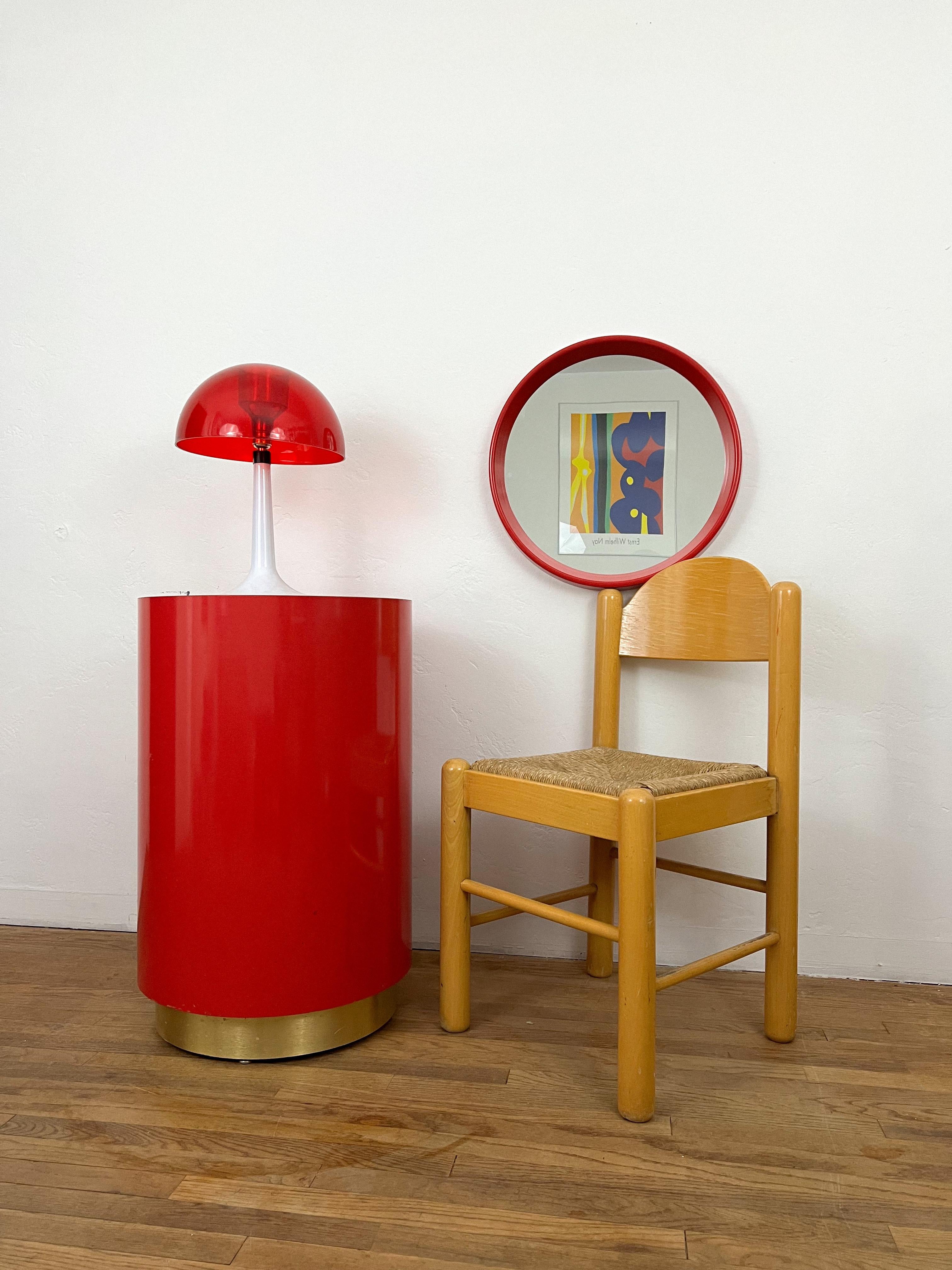 1980s Vintage Red Drum Side Table For Sale 1