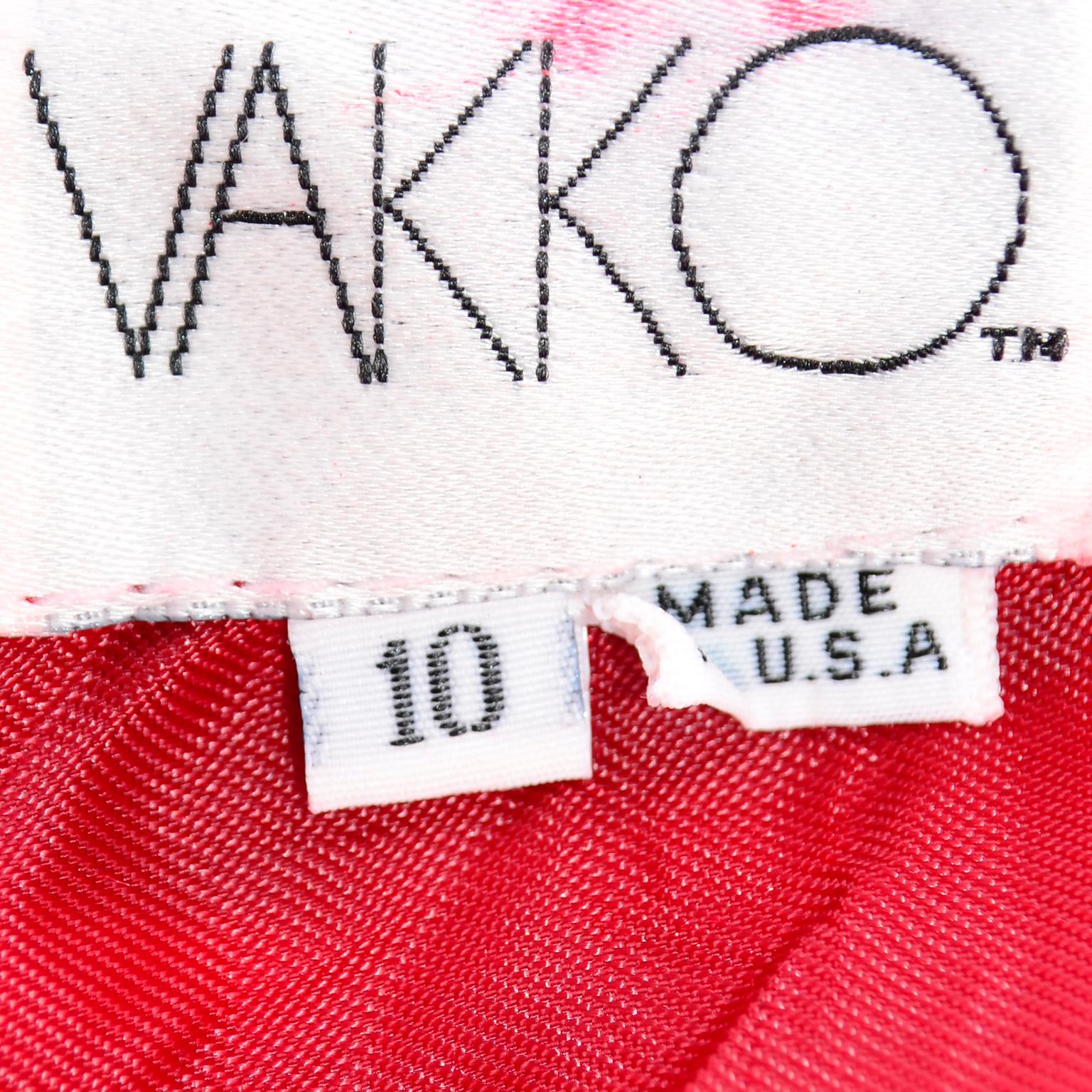1980s Vintage Red Vakko Suede Peplum Strapless Dress For Sale 4