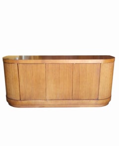1980's Vintage Romweber Ribbed Fluted Curved Wood Mid Century Modern Credenza