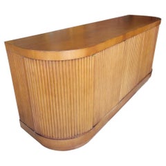 1980's Vintage Romweber Ribbed Fluted Curved Wood Mid Century Modern Credenza