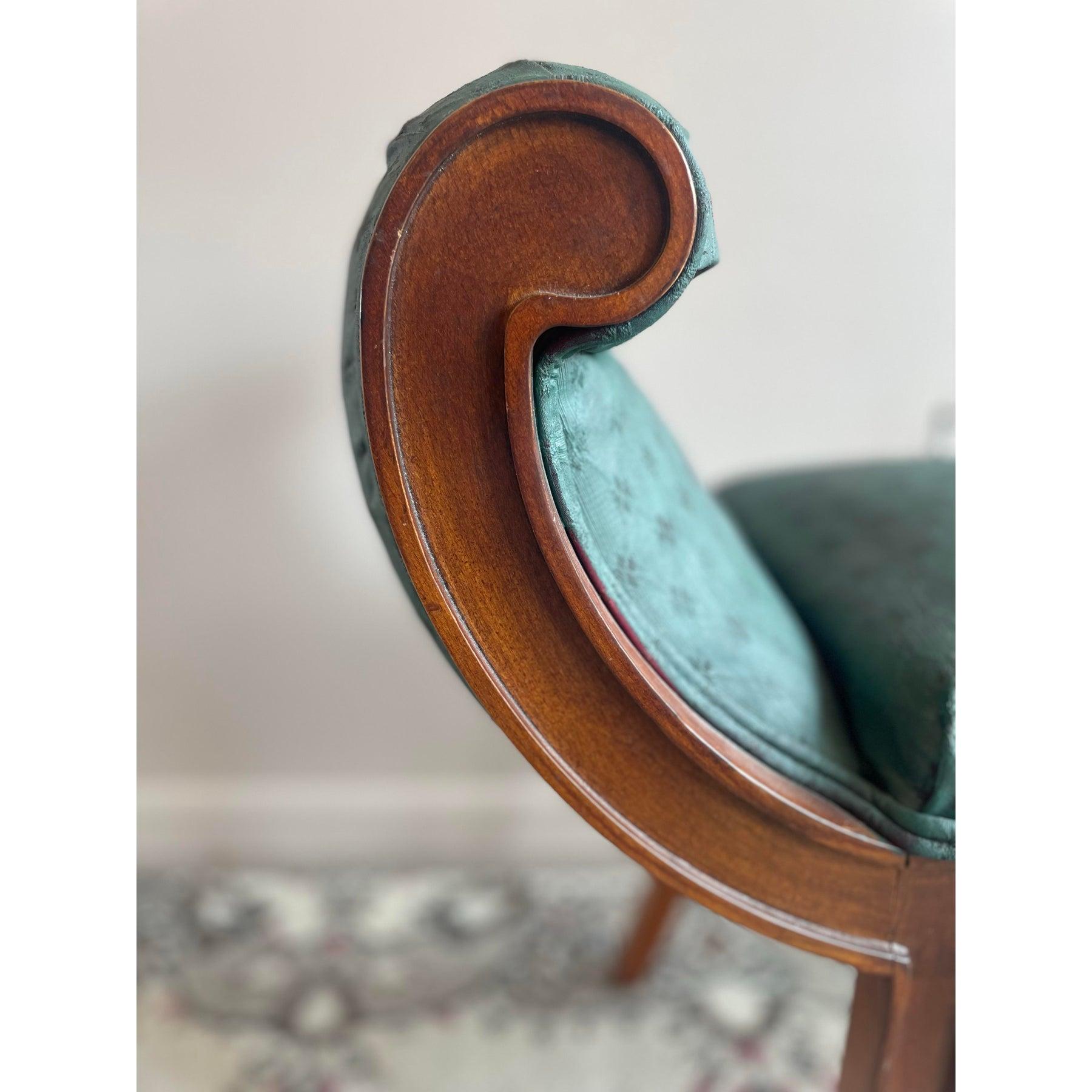 1980s Vintage Scroll Bench For Sale 3