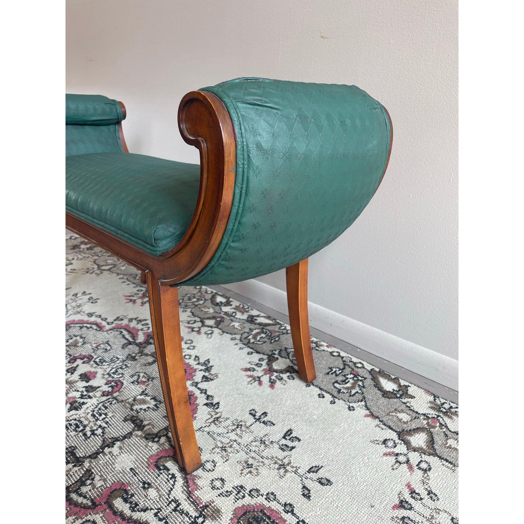 Art Deco 1980s Vintage Scroll Bench For Sale