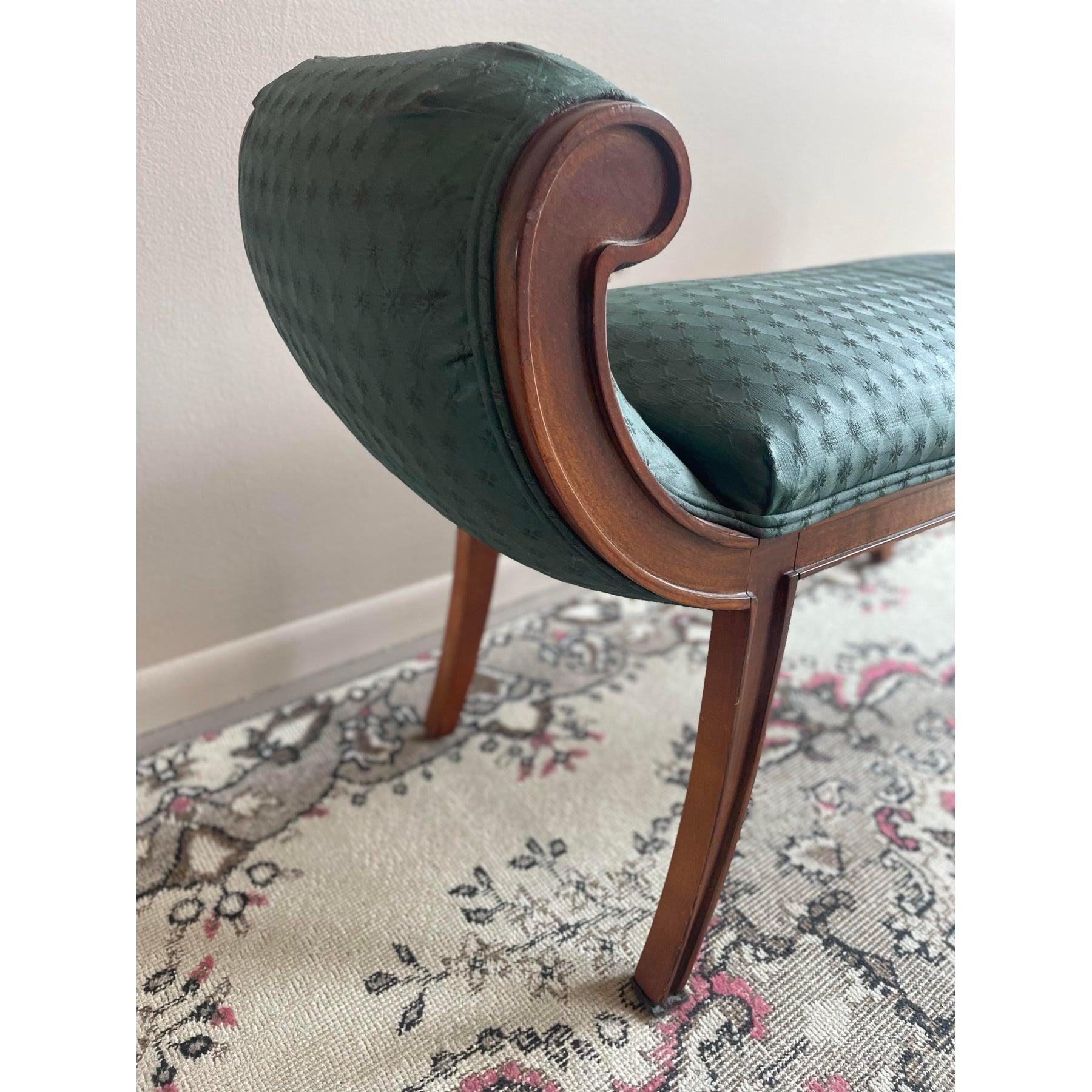 1980s Vintage Scroll Bench In Good Condition For Sale In Chicago, IL