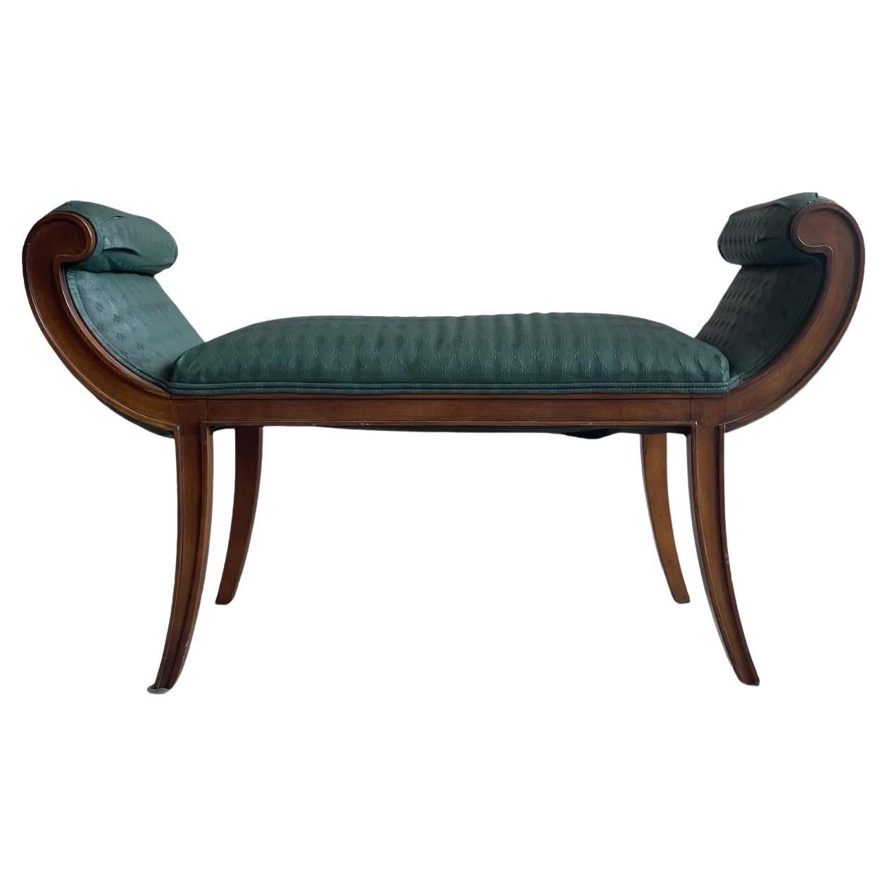 1980s Vintage Scroll Bench