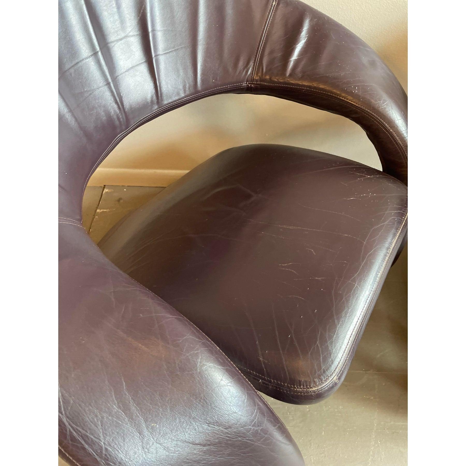 Paire de chaises Jaymar en cuir sculptural Vintage des années 1980 en vente 4