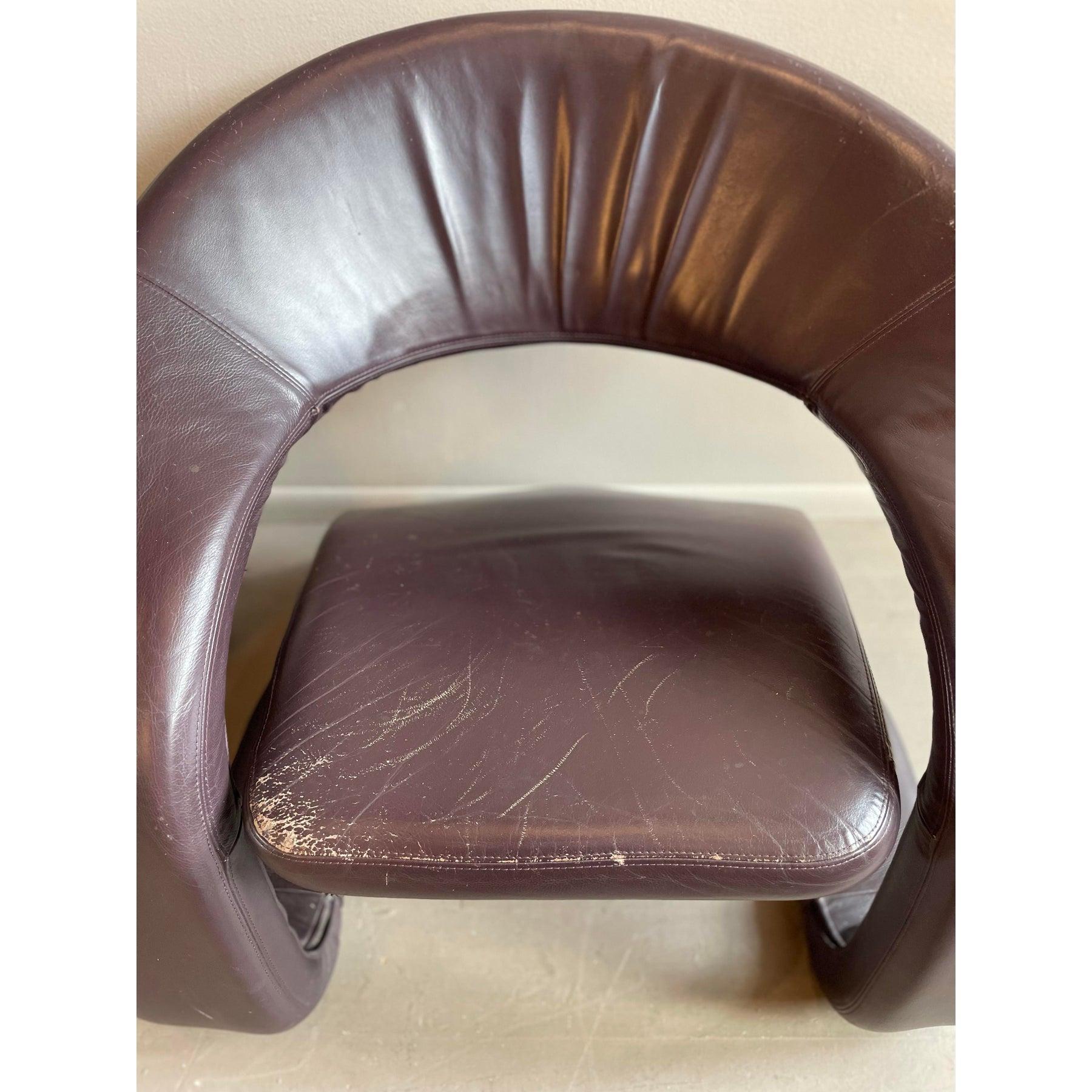 Paire de chaises Jaymar en cuir sculptural Vintage des années 1980 en vente 1