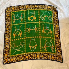 Sciarpa foulard italiana vintage anni '80 in seta colorata di Renato Balestra