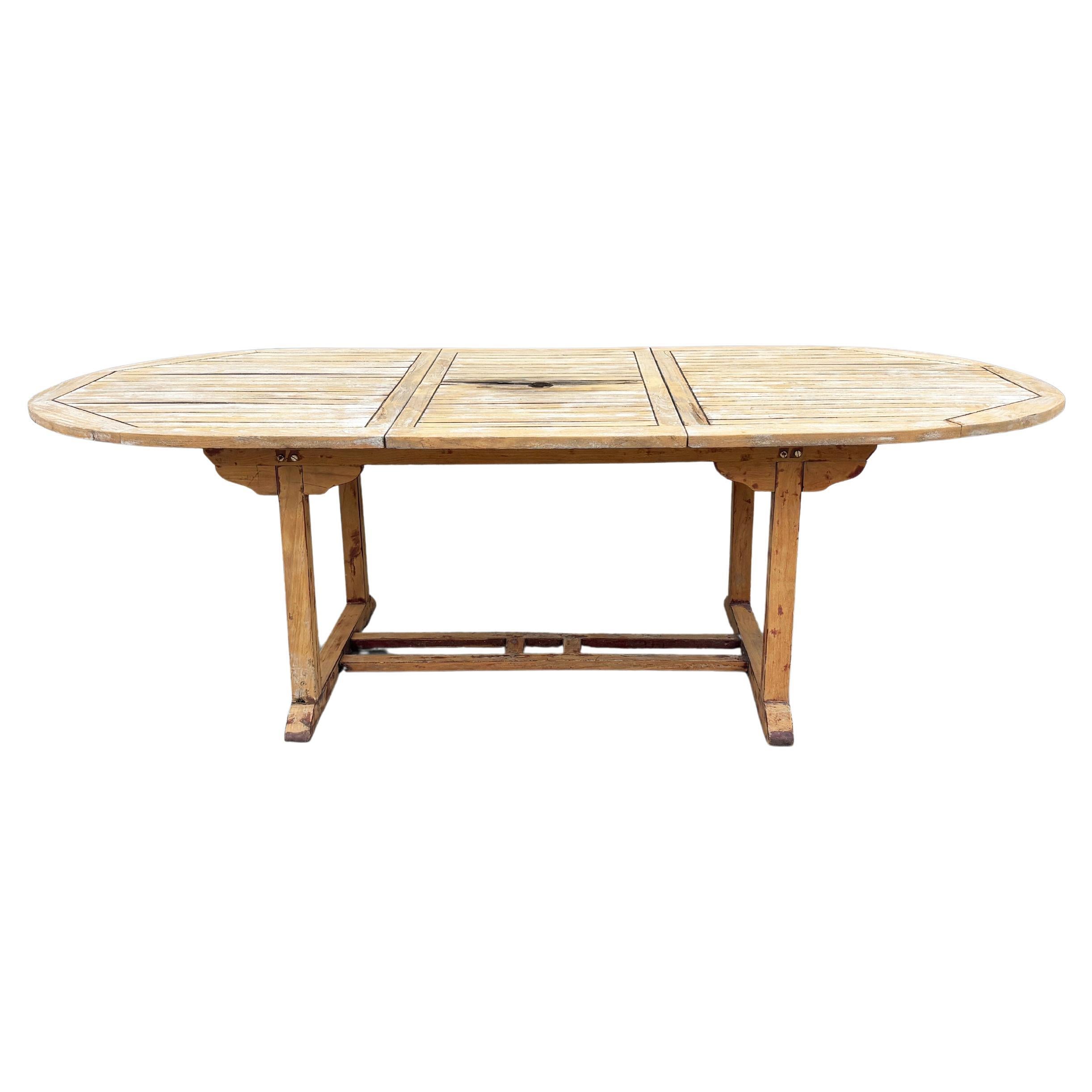1980er Jahre Vintage Teakholz Patio Esstisch