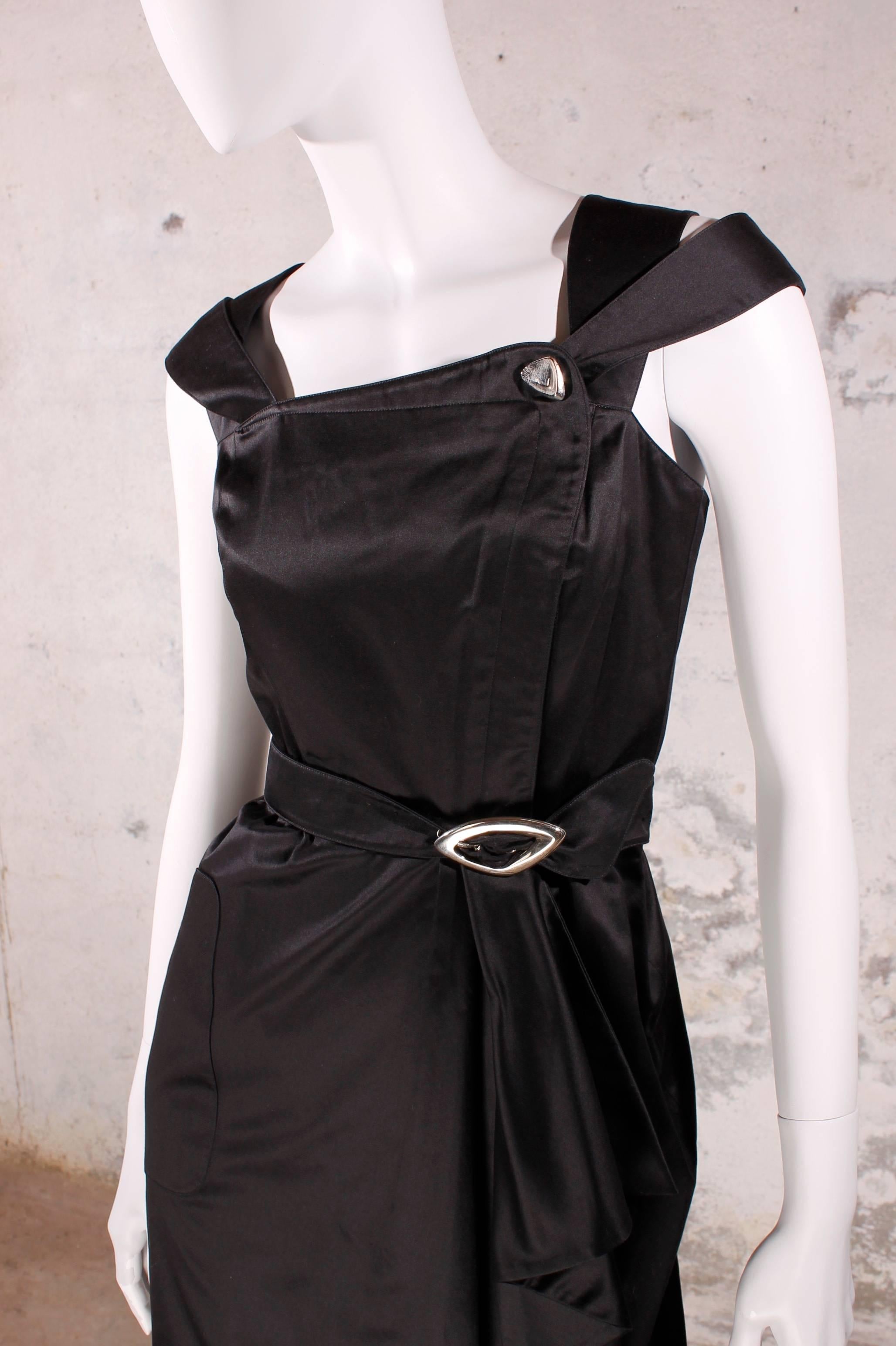 Black 1980's Vintage Thierry Mugler - black dress For Sale