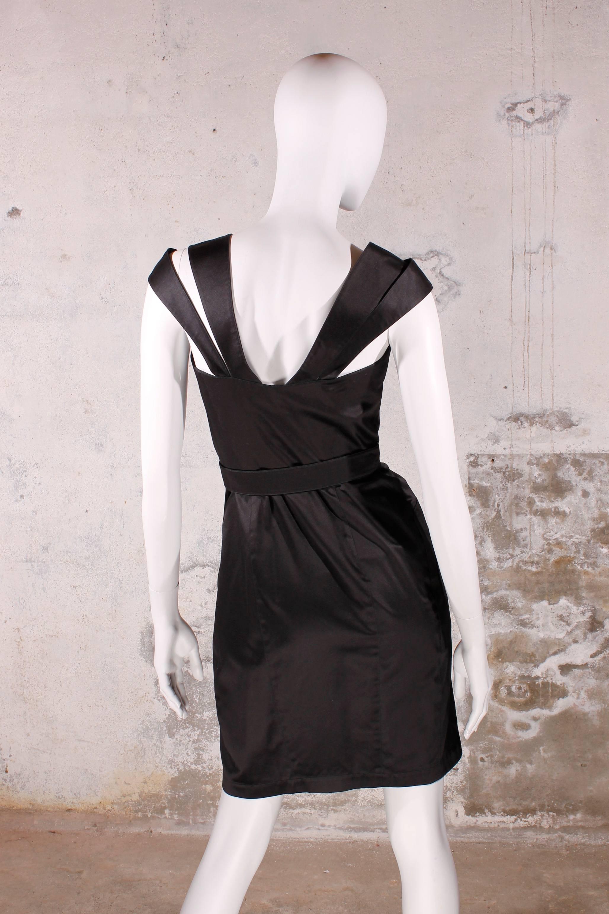 1980's Vintage Thierry Mugler - black dress In New Condition For Sale In Baarn, NL