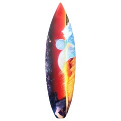 1980s Vintage Tony Staples Surfboard "Celestial Wave" by Stephen Cruz