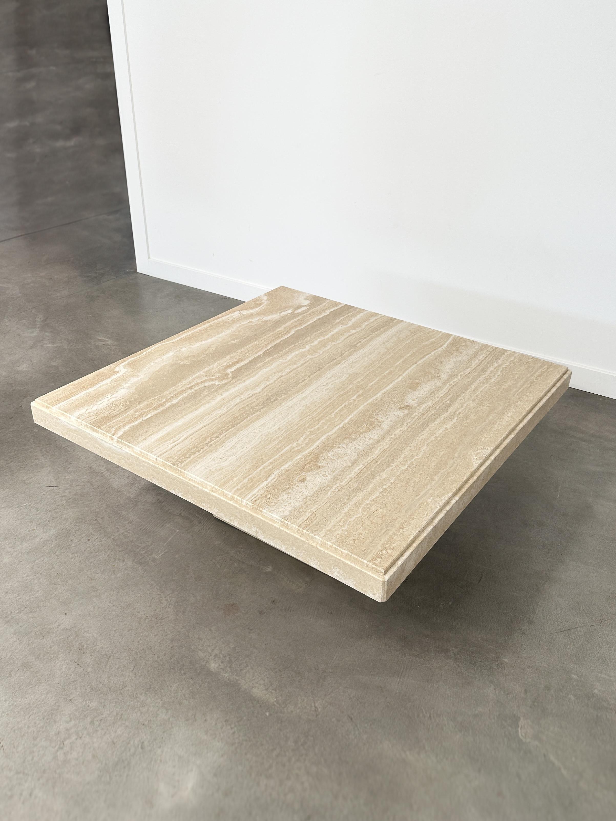 Post-Modern 1980s Vintage Travertine Coffee Table For Sale