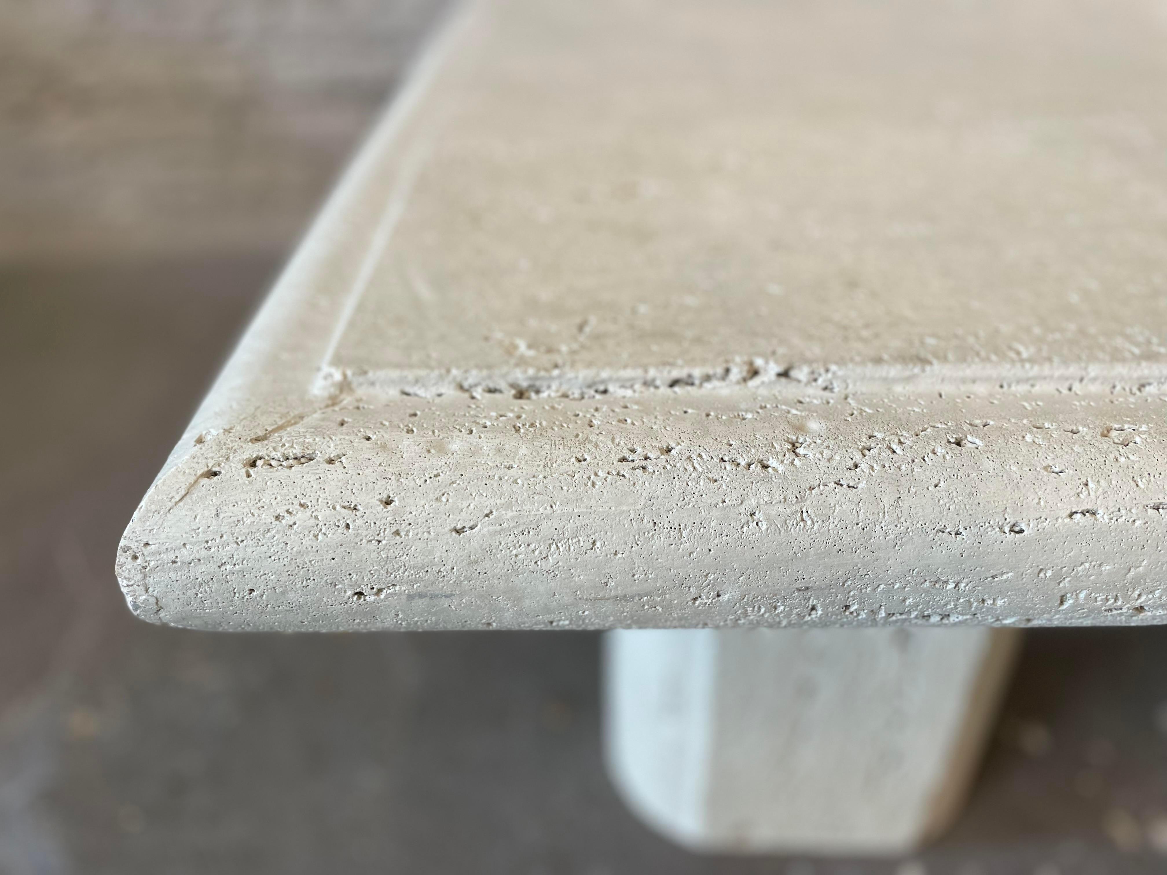 American 1980s Vintage Travertine Coffee Table For Sale