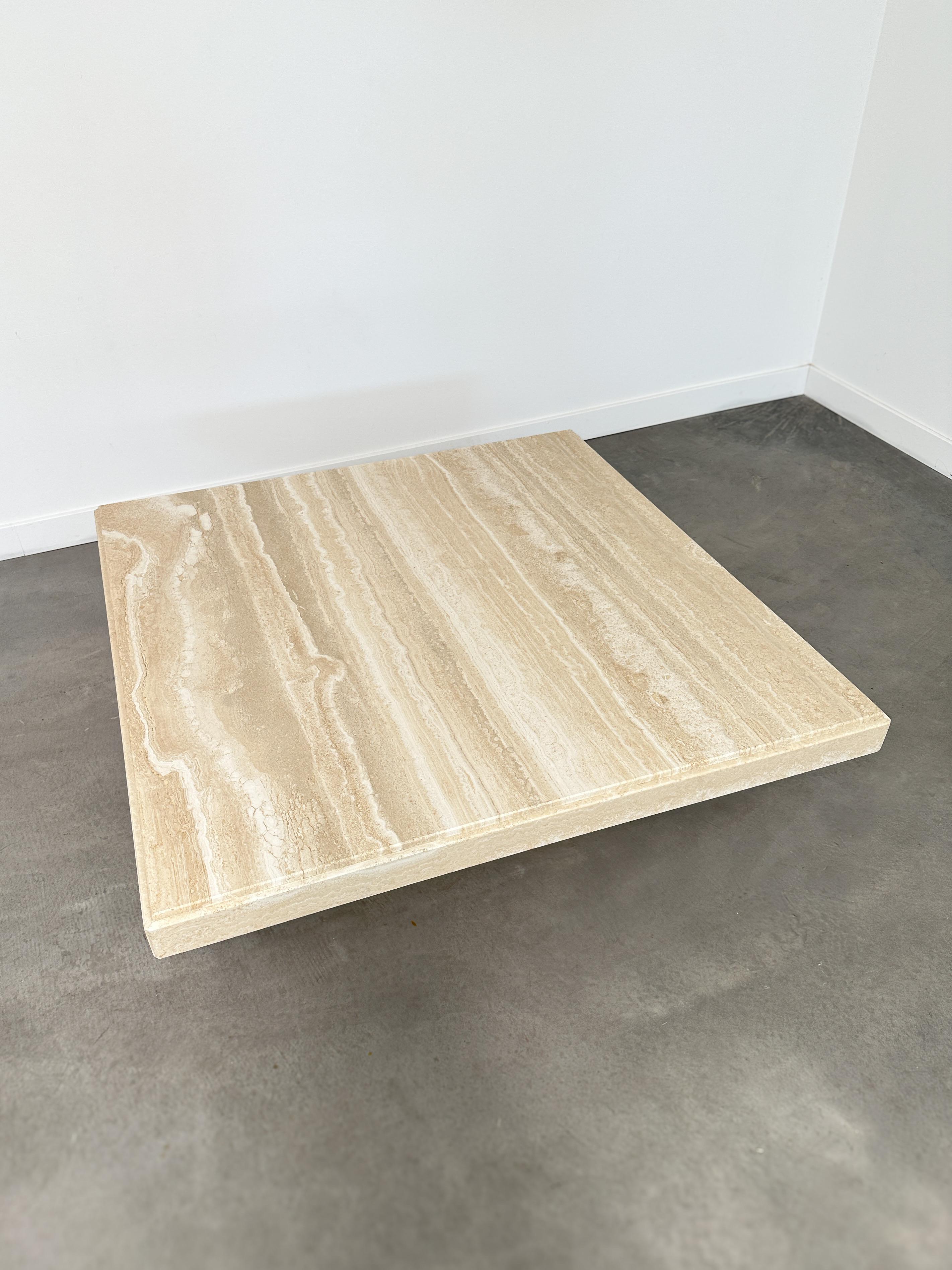 Late 20th Century 1980s Vintage Travertine Coffee Table For Sale