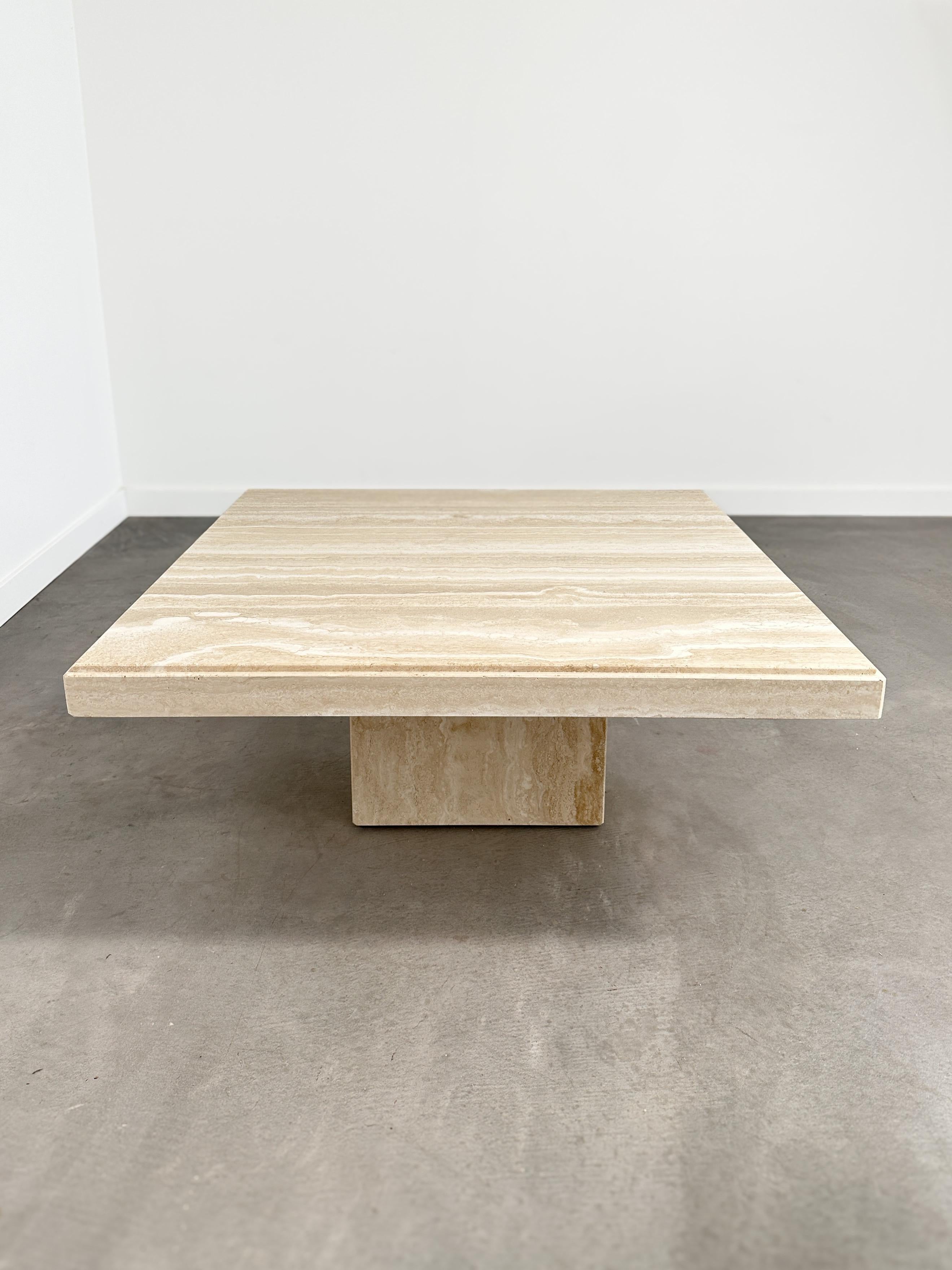 1980s Vintage Travertine Coffee Table For Sale 1