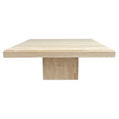 1980s Vintage Travertine Coffee Table