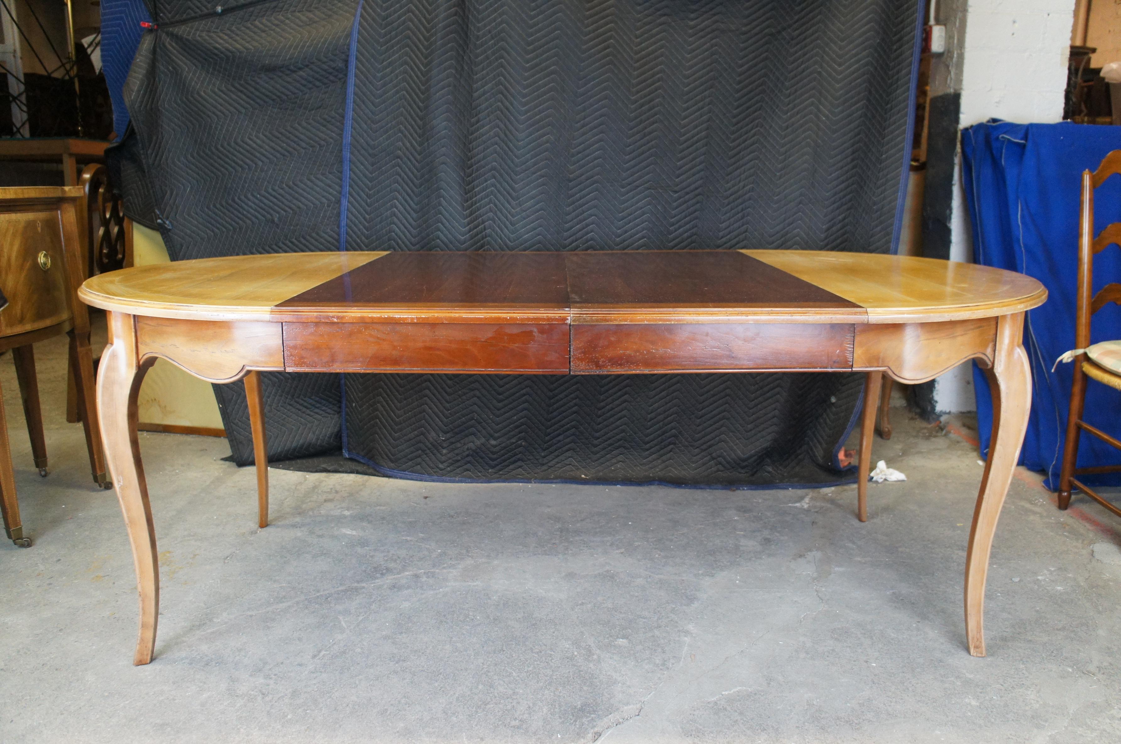 1980s Vintage Tricoire Louis XV Country French Extendable Walnut Dining Table 7