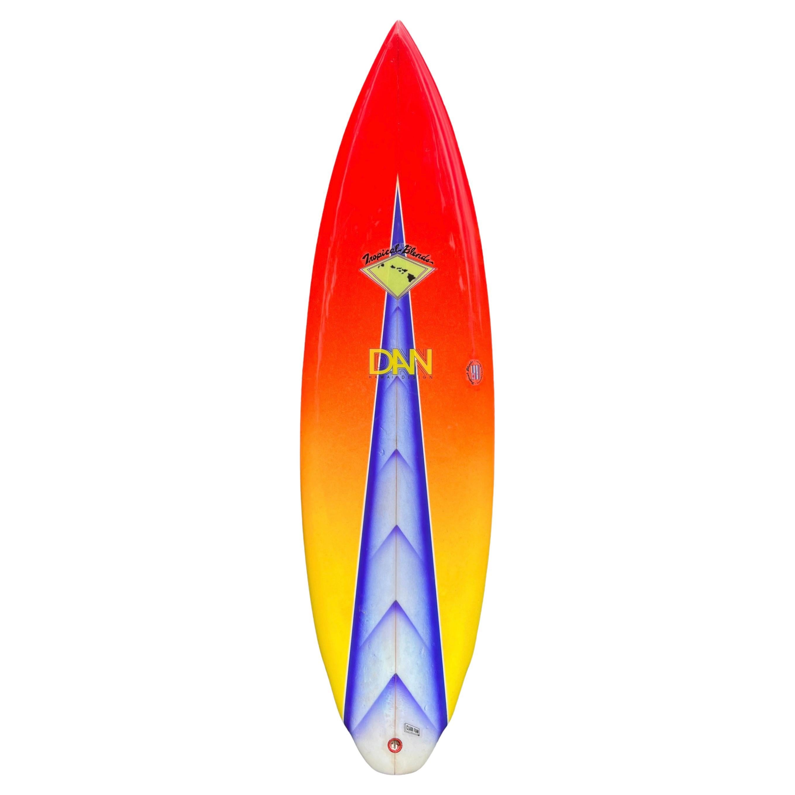 1980s Vintage Tropical Blends Hawaii surfboard by Dan Nakasone