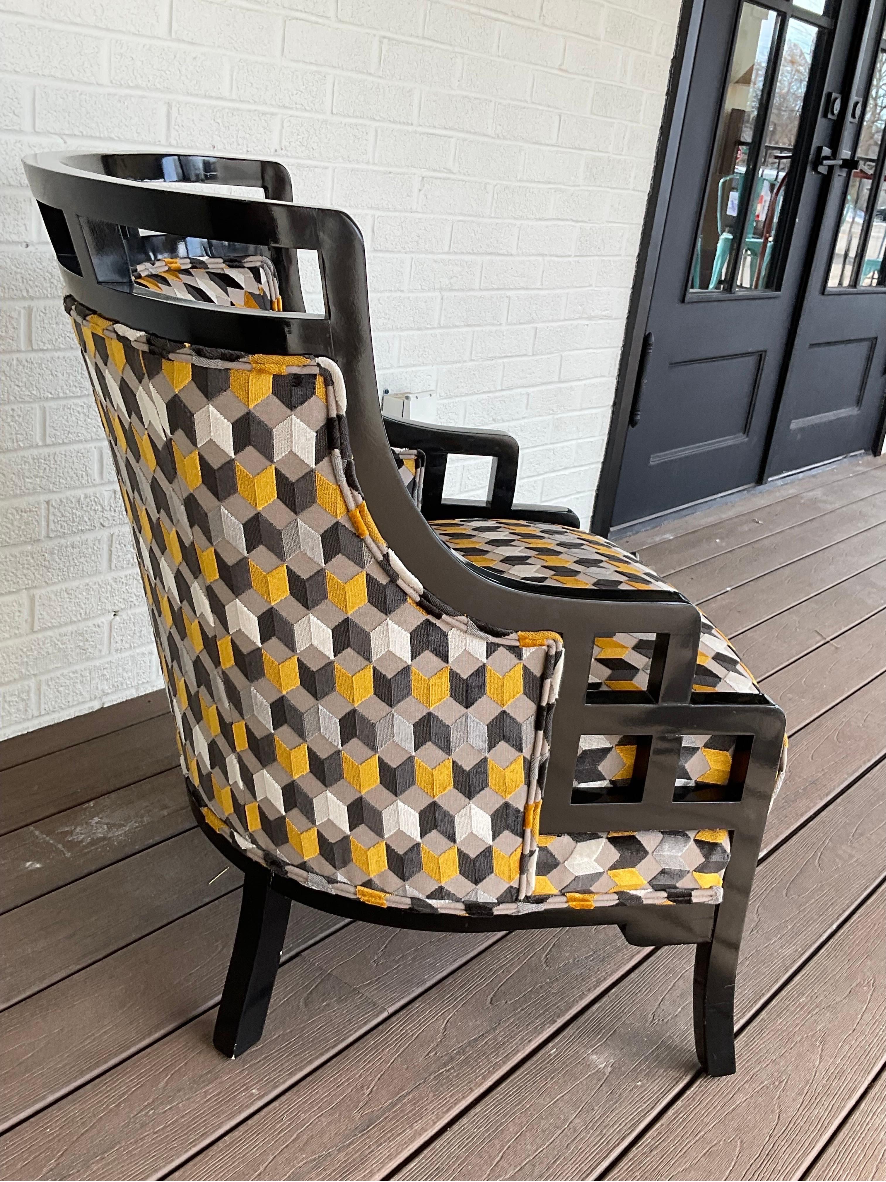 Chinoiserie 1980s Vintage Wallis Simpson Lounge Chair by Jay Spectre For Sale
