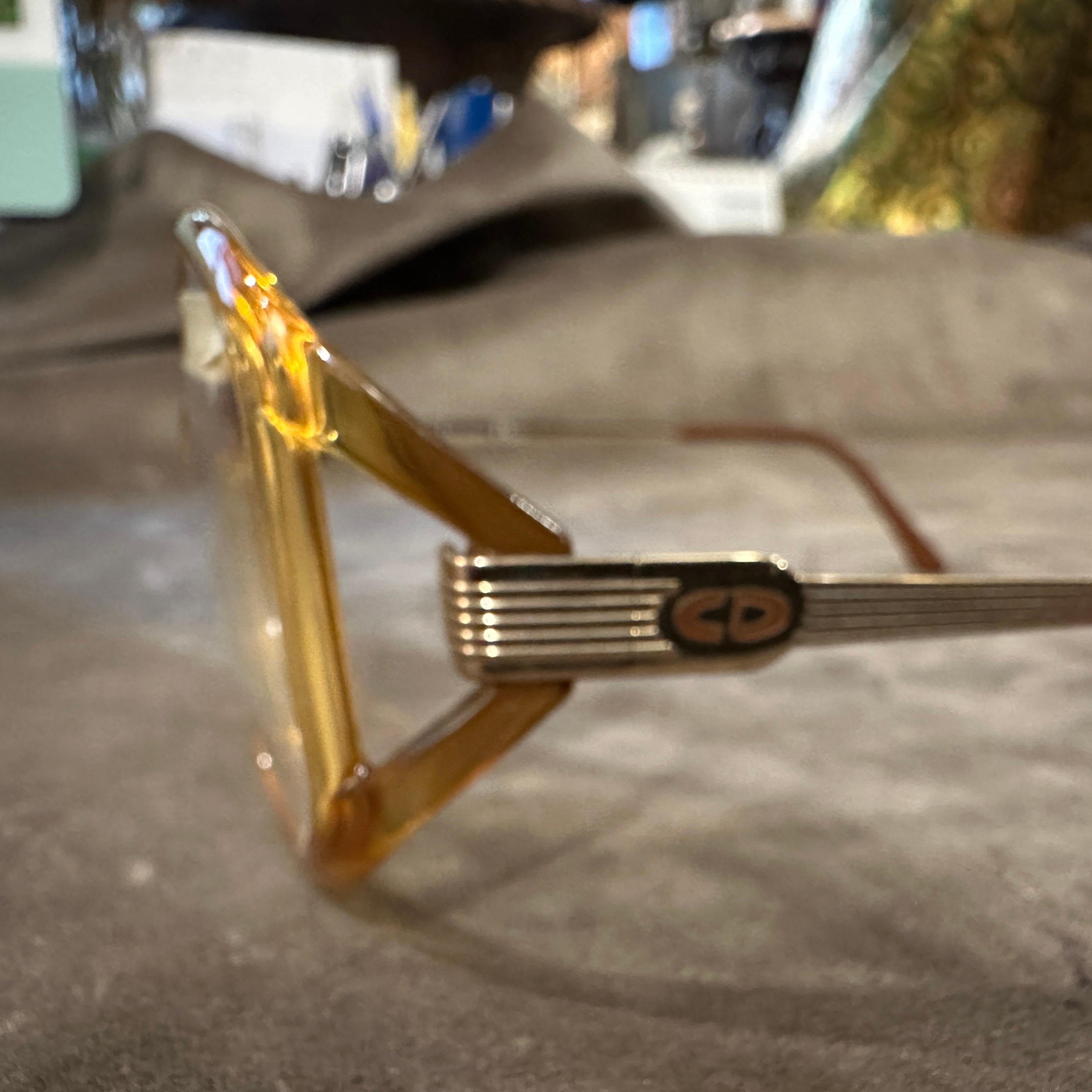 1980er Jahre Vintage Gelb und Light Brown Acetat Brillen von Christian Dior im Zustand „Hervorragend“ im Angebot in Aci Castello, IT