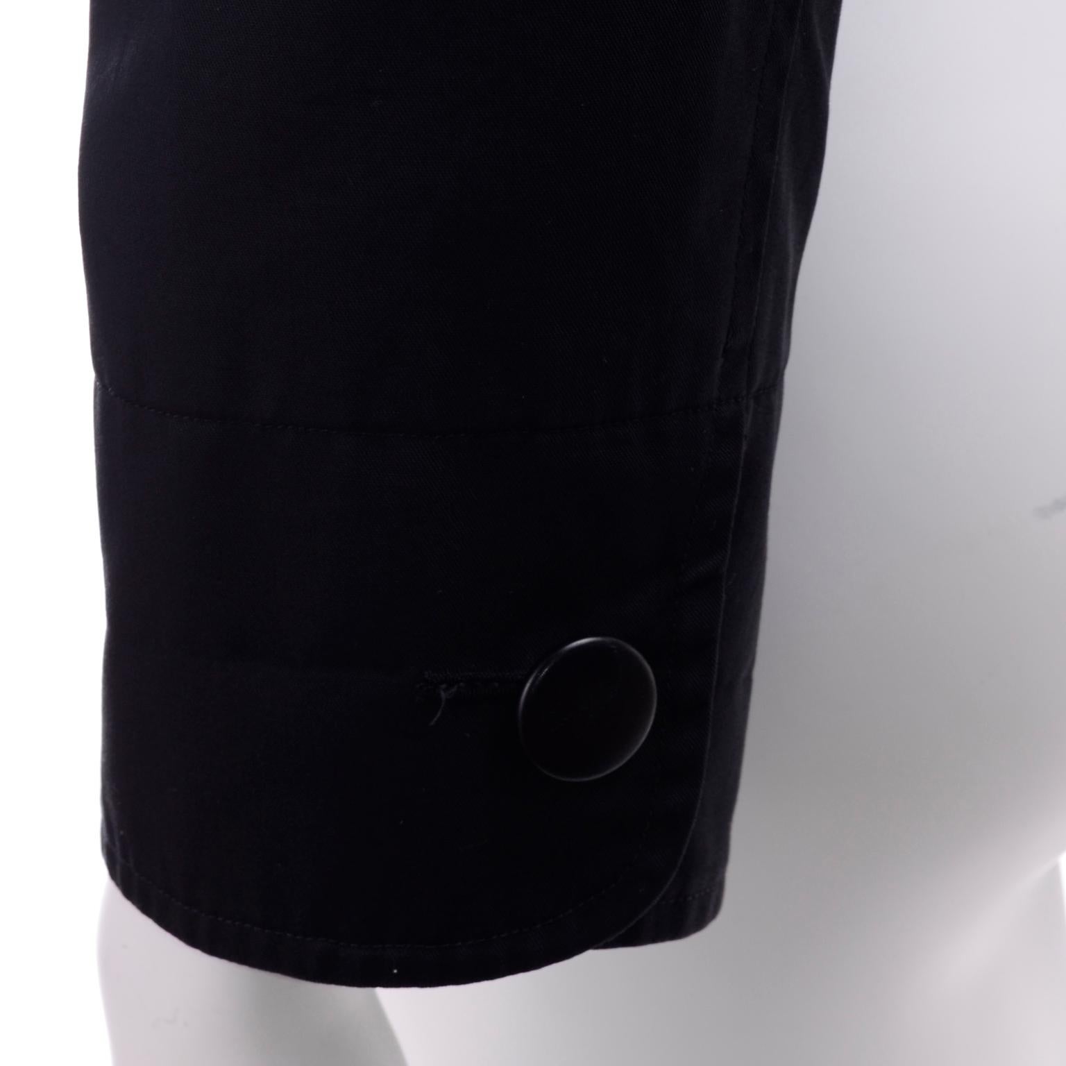1980s Vintage Yves Saint Laurent YSL Black Cotton Short Jacket French Size 44 8