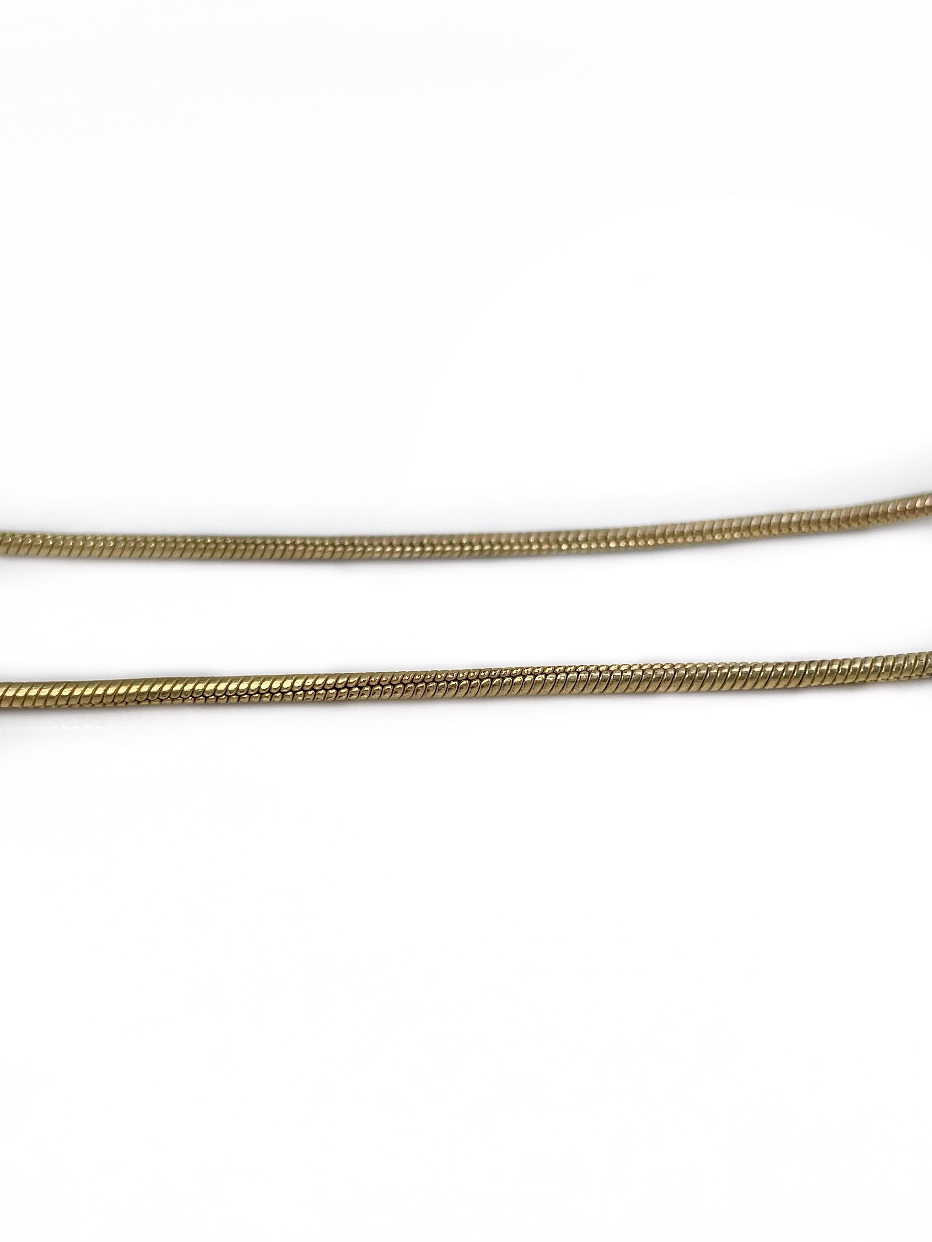 1980er Jahre Vintage Yves Saint Laurent YSL Goldfarbene Monogramm-Tropfen-Anhänger-Halskette Damen im Angebot