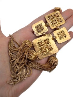 1980s Vintage Yves Saint Laurent YSL Massive Tassel Pendant