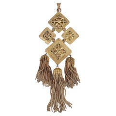 1980s Vintage Yves Saint Laurent YSL Massive Tassel Pendant