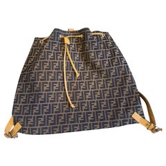 1980s Vintage Zucca Monogram Canvas Back Pack by Fendi