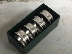 1980s Virginia Metalcrafters Silver Plated Brass Napkin Rings, Set of Four