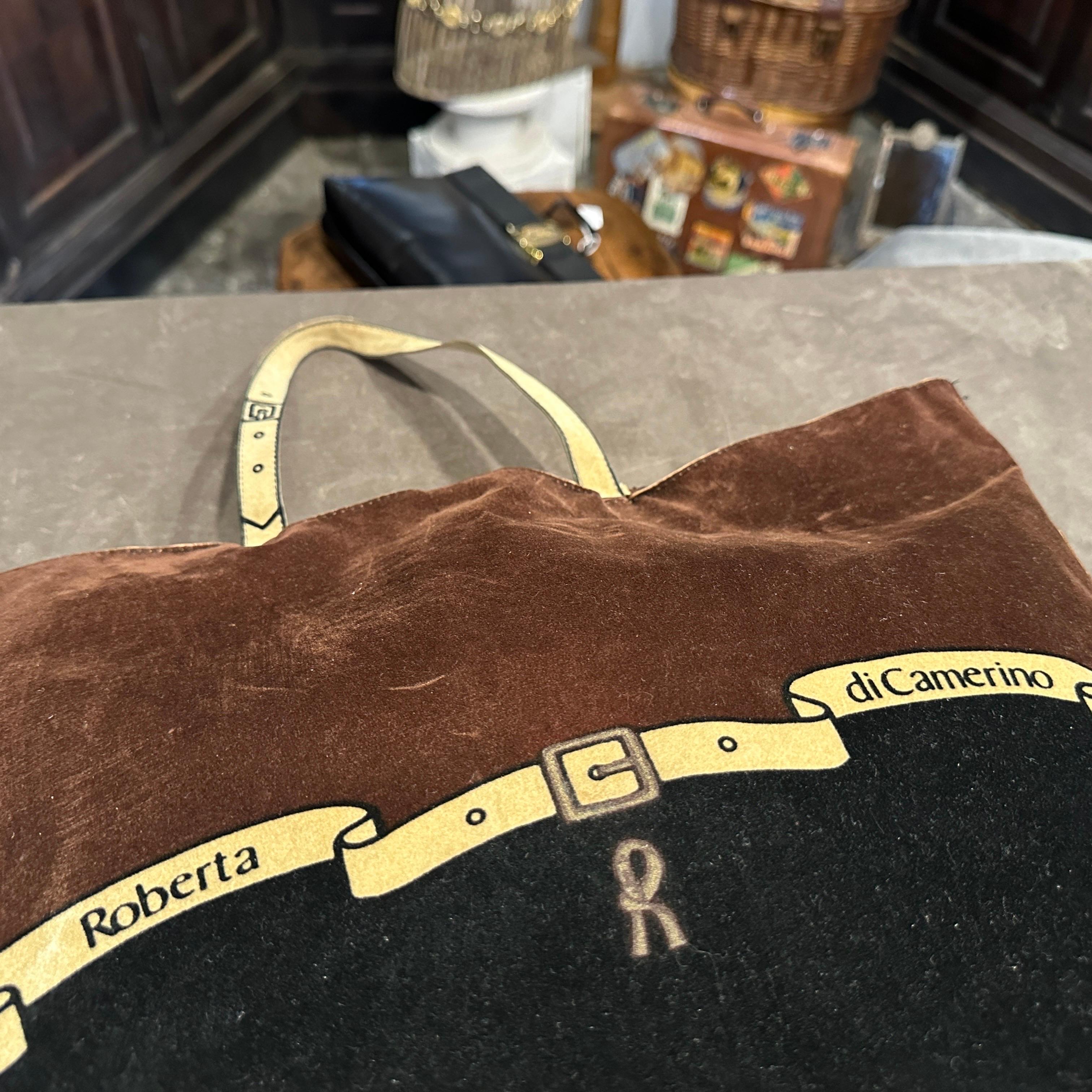 1980s Vitage Suede Tote Bag by Roberta di Camerino For Sale 8