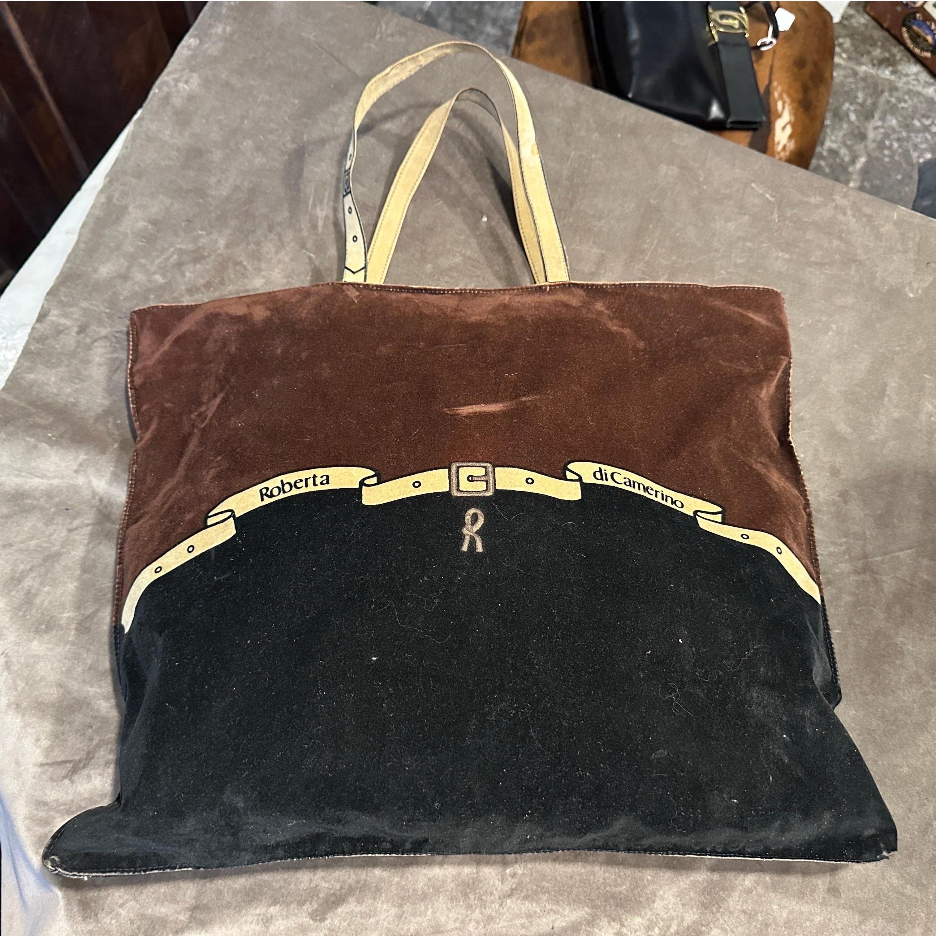 Vintage 1980s Roberta di Camerino Fabric Tote Bag - Iconic Trompe L'oeil Design
 This piece is a true testament to the brand's innovative use of 