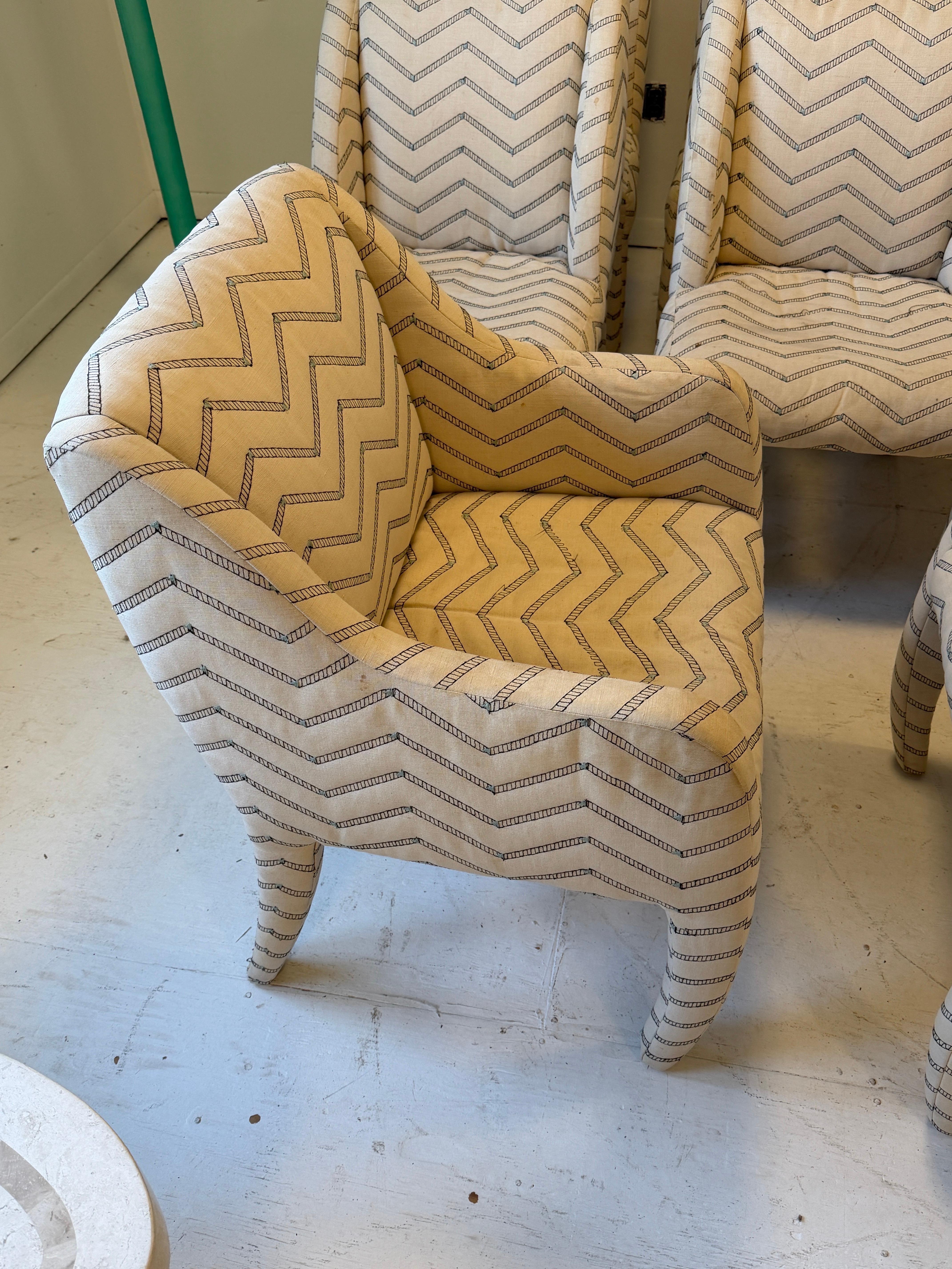 1980s Vladimir Kagan for Directional Upholstered Dining Chairs Set of 8 1