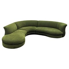 1980s Vladimir Kagan Style Three-Piece Curved Sectional Sofa