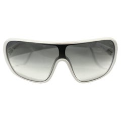 1980s Vogue Eyewear White Mask Wrap Frame Sunglasses